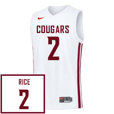 Washington State Cougars #2 Myles Rice College Basketball Jerseys Sale-White